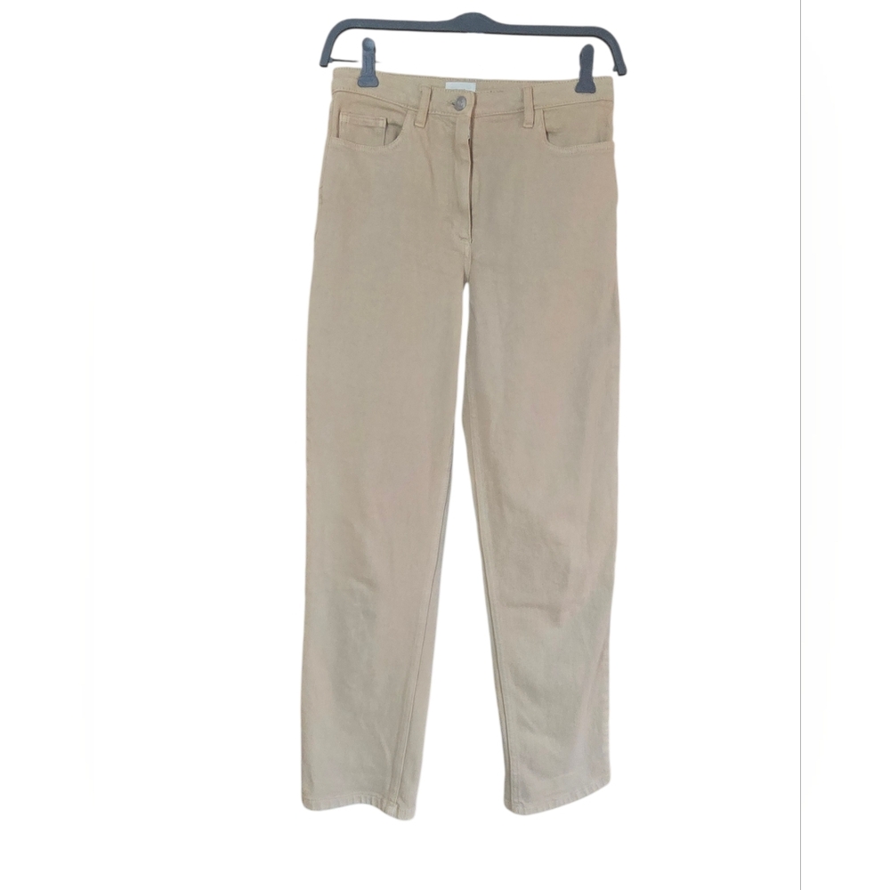 Wilfred Free Aritzia Straight Leg High Waist Jeans Sz 2 Light Beige